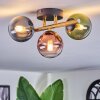 Chehalis ceiling light, globe light gold, black, 3-light sources