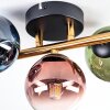 Chehalis ceiling light, globe light gold, black, 3-light sources
