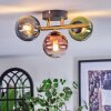 Chehalis ceiling light, globe light gold, black, 3-light sources