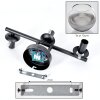 Koyoto ceiling light, globe light chrome, clear, Smoke-coloured, 3-light sources