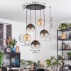 Koyoto hanging light, globe light, pendant light gold, black, 5-light sources