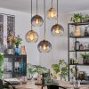 Koyoto hanging light, globe light, pendant light gold, black, 5-light sources