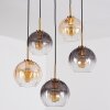 Koyoto hanging light, globe light, pendant light gold, black, 5-light sources