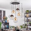 Koyoto hanging light, globe light, pendant light gold, black, 5-light sources