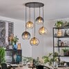 Koyoto hanging light, globe light, pendant light gold, black, 5-light sources