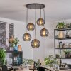 Koyoto hanging light, globe light, pendant light gold, black, 5-light sources