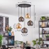 Koyoto hanging light, globe light, pendant light gold, black, 5-light sources