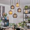 Koyoto hanging light, globe light, pendant light gold, black, 5-light sources