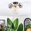 Chehalis ceiling light, globe light gold, black, 3-light sources