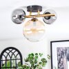 Chehalis ceiling light, globe light gold, black, 3-light sources