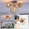 Chehalis ceiling light, globe light gold, black, 3-light sources