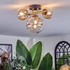 Chehalis ceiling light, globe light gold, black, 3-light sources