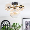 Chehalis ceiling light, globe light gold, black, 3-light sources