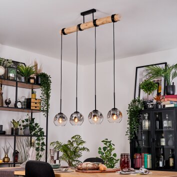 Ripoll hanging light, globe light, pendant light Ecru, black, 4-light sources