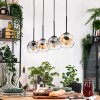 Ripoll hanging light, globe light, pendant light Ecru, black, 4-light sources