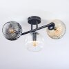 Ripoll ceiling light, globe light Amber, clear, Smoke-coloured, 3-light sources