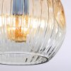 Ripoll ceiling light, globe light Amber, clear, Smoke-coloured, 3-light sources