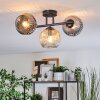 Ripoll ceiling light, globe light Amber, clear, Smoke-coloured, 3-light sources