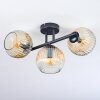 Ripoll ceiling light, globe light Amber, clear, 3-light sources