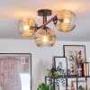 Ripoll ceiling light, globe light Amber, clear, Smoke-coloured, 3-light sources