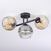 Ripoll ceiling light, globe light Amber, clear, Smoke-coloured, 3-light sources