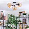 Koyoto ceiling light, globe light Amber, 3-light sources