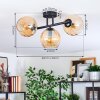 Koyoto ceiling light, globe light Amber, 3-light sources