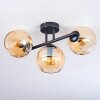 Koyoto ceiling light, globe light Amber, 3-light sources