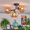 Koyoto ceiling light, globe light Amber, 3-light sources