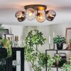 Koyoto ceiling light, globe light Amber, chrome, clear, Smoke-coloured, 4-light sources