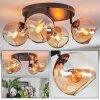Koyoto ceiling light, globe light Amber, 4-light sources