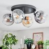 Ripoll ceiling light, globe light Amber, clear, Smoke-coloured, 4-light sources