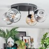 Ripoll ceiling light, globe light Amber, clear, Smoke-coloured, 4-light sources