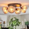 Koyoto ceiling light, globe light Amber, 4-light sources