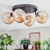 Koyoto ceiling light, globe light Amber, 4-light sources