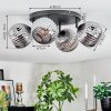 Ripoll ceiling light, globe light chrome, Smoke-coloured, 4-light sources