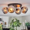 Ripoll ceiling light, globe light chrome, Smoke-coloured, 4-light sources