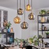 Ripoll hanging light, globe light, pendant light gold, black, 5-light sources