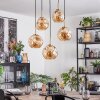 Ripoll hanging light, globe light, pendant light gold, black, 5-light sources