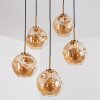 Ripoll hanging light, globe light, pendant light gold, black, 5-light sources