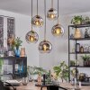 Ripoll hanging light, globe light, pendant light gold, black, 5-light sources