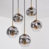 Ripoll hanging light, globe light, pendant light gold, black, 5-light sources