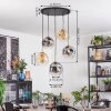 Ripoll hanging light, globe light, pendant light gold, black, 5-light sources