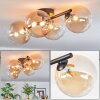 Chehalis ceiling light, globe light Amber, clear, 4-light sources