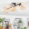 Chehalis ceiling light, globe light Amber, clear, 4-light sources