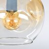 Ripoll ceiling light, globe light Amber, clear, 3-light sources