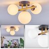 Chehalis ceiling light, globe light gold, black, 3-light sources