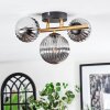 Chehalis ceiling light, globe light gold, black, 3-light sources