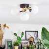 Chehalis ceiling light, globe light gold, black, 3-light sources