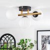 Chehalis ceiling light, globe light gold, black, 3-light sources
